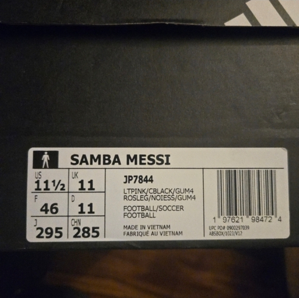Adidas Samba Messi Men Size 11.5 Miami CF Pink Black And Gum JP7844 032026 - Picture 11 of 11